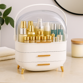 Luxury Portable Cosmetic Organizer Box with Lid & Drawers