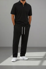 Zip Style T-Shirt Stripes Trouser Tracksuit