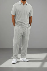Zip Style T-Shirt Stripes Trouser Tracksuit