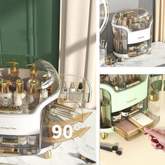Luxury Makeup Organizer Box with Drawers & Dustproof Dome Cover β Cosmetic Storage Case