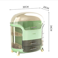 Luxury Makeup Organizer Box with Drawers & Dustproof Dome Cover β Cosmetic Storage Case