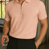 TEXTURED ZIPPED STYLE T-SHIRT