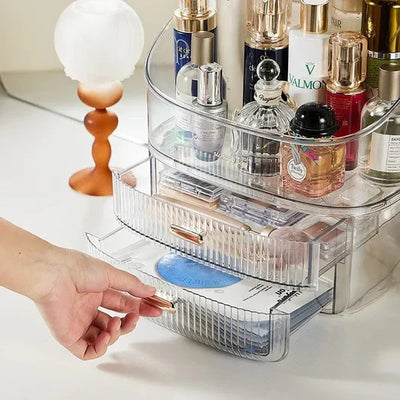 Transparent Vanity Storage Box – Makeup & Accessories Organizer