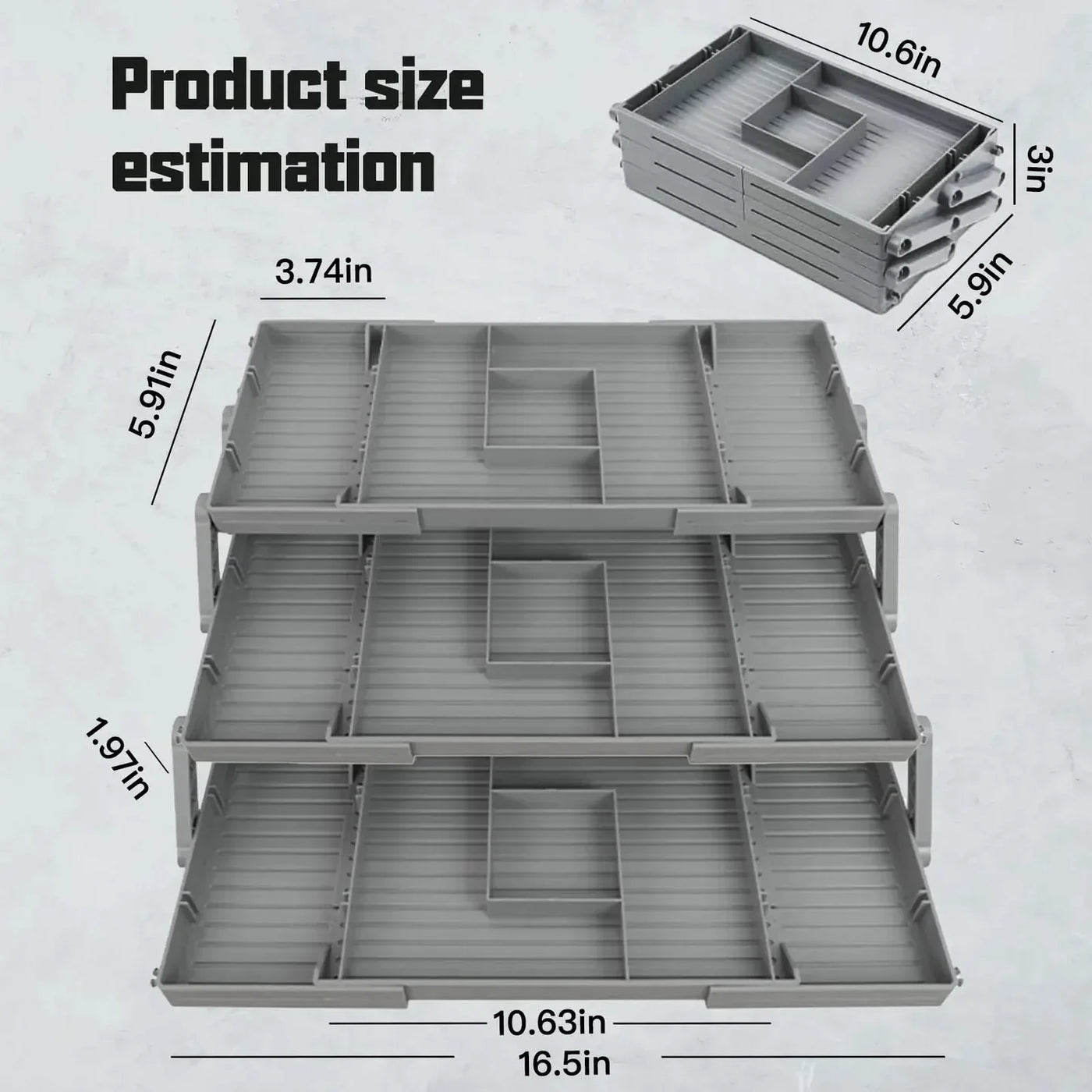 3-Tier Collapsible Jewelry Organizer – Rotating Storage Box