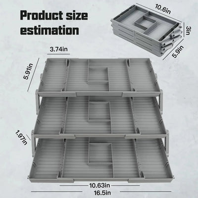 3-Tier Collapsible Jewelry Organizer – Rotating Storage Box