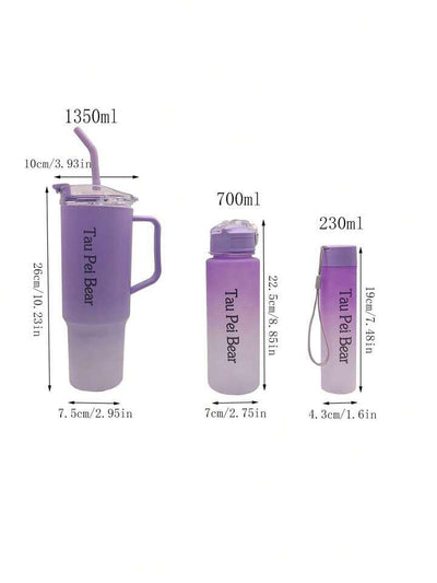 3pcs Bottle Set With Straw
