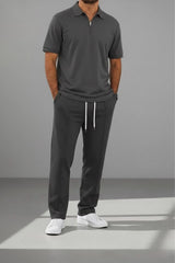 Zip Style T-Shirt Stripes Trouser Tracksuit