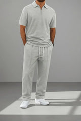Zip Style T-Shirt Stripes Trouser Tracksuit